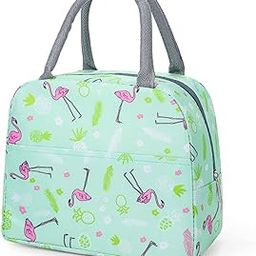 Starflyer Insulated Lunch Bag Women Girls, Reusable Cute Tote Lunch Box for Adult & Men, Leakproof Cooler Lunch Bags for Work Office Travel School Picnic. (Green Bird)-picture-17