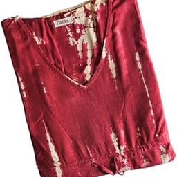 Women's Rayon Hand Tie-Dye Kaftan Top/Maxi Night Dress (Fit Upto 44 Inches) Multicolour-15