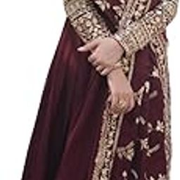 Maroon Georgette Gown with Gota Patti Detailing-21