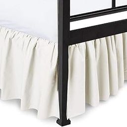 Home Fabric collection Split Corners Dust Ruffled Bed Skirt -Olympic Queen, Ivory, 21 Inch Drop Soft Sheen and Luxurious Look - Bed Skirt-37