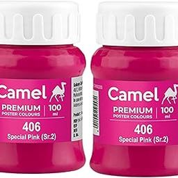 Camel Camlin Kokuyo Premium Poster Colour, 100ml, Non-Toxic, Pack of 2 (Special Pink, 406)-image-33