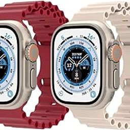 FOLX FAB167 New Flexible Butterfly Ocean Sport Bands / Straps Compatible With Apple iWatch For Men Women Unisex, Replacement Strap 49mm 45mm 44mm 42mm For iWatch Series Ultra/8/7/6/5/4/3/2/1/SE/SE2【 👉 Only Strap for Apple iWatch ⌚ Watch NOT Included 】【 COMBO OF 2 】-picture-12