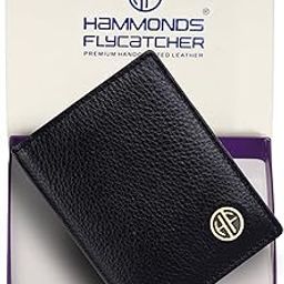Genuine Leather Card Holder Wallet for Man & Women, RFID Protected ATM/Credit Card Holder Wallet for Men with 6 Slots and 1 Currency Slot, Gift for Men - Black-95