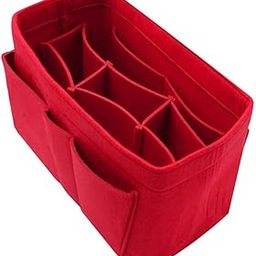 Advance Geotextiles Women Felt Purse Organizer Insert for Ladies Handbag, Tote, Hobo Bag Storage Purse Divider, Multiple Storage Compartment - Red(13.8x3.35x5.9) inch (Slender L)-image-8