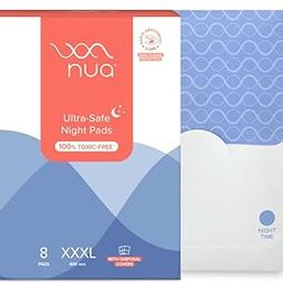 Nua Ultra-Safe Night Pads 400 mm XXXL | 60% Larger Absorbent Core | 60% Wider Back with Hydrophobic Leak Guards | Breathable and Super Soft Top Sheet | Safe on Skin | Convenient and Hygienic Disposal-image-106