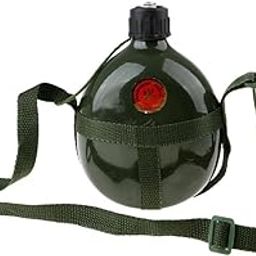 ATORSE Outdoor Army Green Canteen Water Bottle Camping Retro Aluminum Container W/Shoulder Strap|Collectibles-image-45