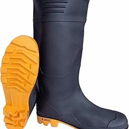 Gumboot Safety Shoes Waterproof Durable For Men - Black-image-29