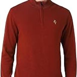 Men Red Textured Round Neck Sweater-image-1