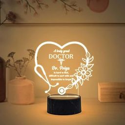 Gift Me Bazar A Truly Great Doctor LED Lamp Personalized with Name | Gift for Doctor Day Thankyou Gift for Doctor | Warm White Light & On/Off Touch Button USB Powered Doctor Clinic Decor Light-image-96