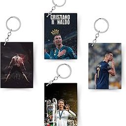 ( Pack of 4 Ronaldo Printed Keychain For Bike, Scooty, Car, Acrylic Keyholder-image-62
