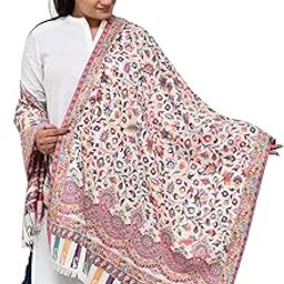 Women Shawl for Winter Warm and Soft Woolen Shawal for Women and Ladies Wool Kashmiri Designer Shawl for Women for Winter Season Pack of 1 (M6)-image-42