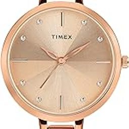 Fashion Collection 3 Hands Women Analog Rose Gold Dial Coloured Quartz Watch, Round Dial with 34 mm Case Width - TWEL128SMU05-image-61