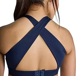 kica Women's Polyester Wire Free Classic Sports Bra (A0478_Blue_XS)-picture-28