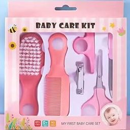 Baby Grooming Baby Healthcare Kit Newborn Baby Care | Accessories Baby Health Care Set| Baby Nail Clipper |Scissors Hair Comb| Hair Brush |Nose Cleaner | Safety for Toddler| Infant Nursing Grooming (6pc Grooming Set - Pink)-picture-31