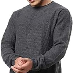 Men's Solid Regular Fit Full Sleeve Round Neck Cotton Sweater-image-7