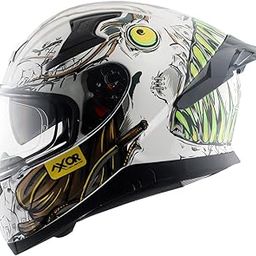 Axor Apex Seadevil ISI ECE DOT Certified Full Face Dual Visor Helmet for Men and Women with Pinlock Fitted Outer Clear Visor and Inner Smoke Sun Visor White Gold(L)-4
