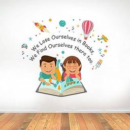 Rawpockets Decals ' Lose Ourselves Books Quotes' Large Size Wall Sticker (Wall Coverage Area - Height 65 cms X Width 75 cms)(Pack of 1)-picture-30
