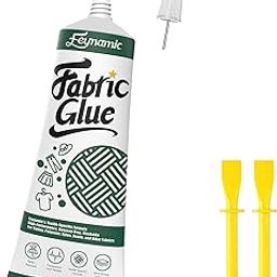 Permanent Glue Washable Transparent Water Resistant Transparent Strong Adhesion Liquid No Sewing for Cotton, Flannel, Denim, Leather, Polyester, Gemstones Stiffening Fabric 1.69-19
