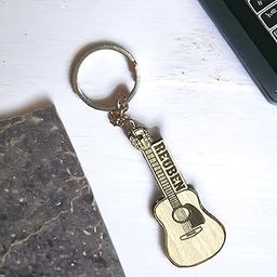 Customised Wood Guitar Keychain with Customized Name | Print Your Name on Guitar Keychain-image-17