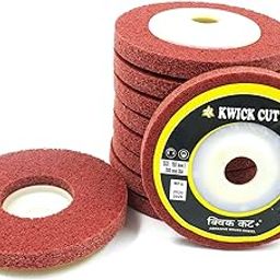 KWICK CUT+ Premium Matt Disc 4 Inch 5-pcs| Nylon Fiber Unitized Disc with 16mm Bore, 12mm Thickness | Surface Finishing, Deburring & Polishing Wheel for Metal, Stainless Steel, Aluminum-picture-30