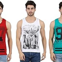 Men's Cotton Printed Regular Fit Vest -(Pack Of 3)-image-38