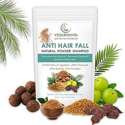 Vedarvanya Anti Hair Fall Natural Powder Scrub Shampoo, Ayurvedic Herbal Formula with Reetha, Shikakai, Methi Dana, and Amla (230gm)-image-99