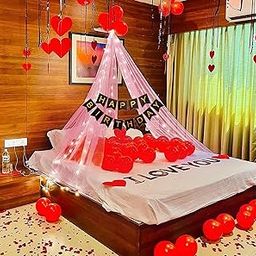Special You Birthday Decoration Items,Pink Canopy Tent for Decoration, Canopy for Bedroom, White net Curtains with Fairy Lights 40ft Long, Aesthetic Room Decor, Backdrop for Decoration - 28 pcs-image-18