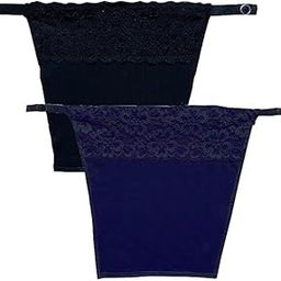 Women's Cotton Clip on Mock Lace Camisole Deep Neck Cover Miracle Cami. Set of 2-image-72