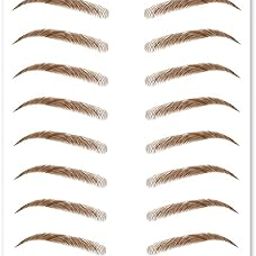 S.A.V.I 9 Pairs Natural Brown Eyebrow Tattoos, Long Lasting Up to 4 Days, Waterproof Eyebrow Temporary Tattoo Sticker - 1 Sheet #7BR-image-74