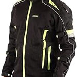 Lone Ranger Addon Pro Riding Jacket CE Level 2 Certified Armour Protector Shoulder Elbow Back Chest Protection Polyester Outer Shell Motorcycle Rider Gear for Bikers (1Pc, XL, Black & Neon Green)-12