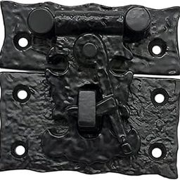 Adonai Hardware 3 Inch"Oshea" Antique Cast Iron Hasp & Staple with Lock for Trunks and Jewellery Boxes - Matte Black Powder Coated, Antique Hardware, Cabinet Hardware-image-5