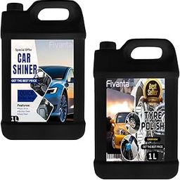 Tyre Polish Liquid 1l And Car Shiner Liquid 1L Polish for Instant Shine with 2 Foam Applicator Sponges | Prevents Fading and Cracking of Tyres |-image-57