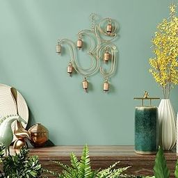 DULI Metal Windchime Wall Hanging, Feng Shui, Wall Art, Wall Decor, PositiveVibes, Elegant OM Wall Hanging: Gold Painted Metal Design with 7 Cowbells - 13x10 Inches (BigMetalOM: 13x10 Inches)-image-12