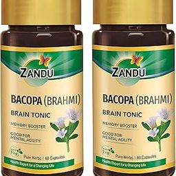 Zandu Bacopa (Brahmi) Capsules: An Age Old Ayurvedic Remedy Made Using Natural Extracts of Brahmi| Helps Improve Focus & Learning- 60 Veg capsules (Pack of 2)-5