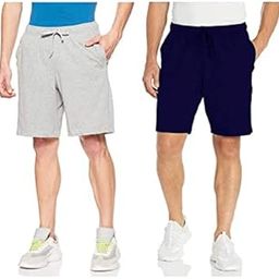 Men's Regular Fit Shorts with Two Side Zip Pocket Combo Pack of 2 Multicolor- Free Size(Waist 28-34 inches)-picture-18