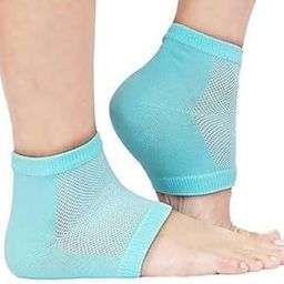 Glamaxy GLAMAXY Gel Heel Socks For Dry Hard Crack & Pain Relief With Open Toe Botanical Gel Pad Heel Support (Blue)-image-5