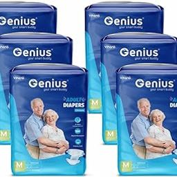 THEGENIUS Tape Style Unisex Adult Diaper, Leakage Proof,Odor-Lock (28"-45")- M (60 Pieces)-image-48