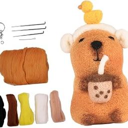 Capybara Plush Toy Felting Supplies for Beginners Teens Valentines Day Gifts B | Needlecrafts & Yarn | Spinning & Felting | Roving Wool & Fibers-22