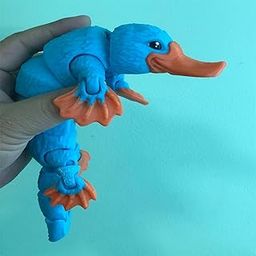 Aiyoushang 3D Printed Platypus, 3D Printed Animals, Adult Autism and ADHD fidgeting 3D Printed Articulated Animal, Easter Basket Must-Have, 100% Large (Aqua Blue, 9.5in)-image-58