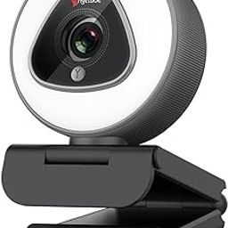 Streaming Webcam with Ring Light - 1080P Autofocus Computer Camera with Microphone Adjustable Brightness Digital Zoom Webcams for Xbox Twitch Gaming USB PC Web Camera for PC Laptop Desktop-4