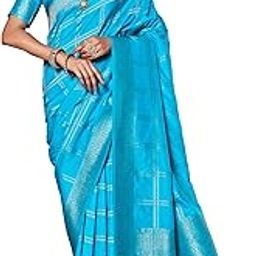 Women's Mysore Crepe Featuring Floral Zari Weaving Checks Saree with Blouse Piece, Elegant Traditional for Occasional and Ceremonies-image-32
