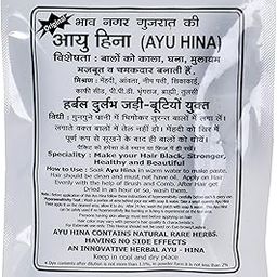 Ayu Hina Henna - Natural Black Bhavnagar Henna Mehndi Powder 45G|Pack Of 10 For Hair Coloring And Conditioning|100% Pure And Chemical-Free Herbal Hair Dye|Nourishes And Strengthens Hair Naturally-77