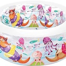 KidsZeeNie® Little Otter Printed Baby Inflatable Swimming Pool for Kids| Big Kiddie Baby Party Play Pool Tub for Kids | Portable Baby Bath Tub Indoor Outdoor Home Garden & Farmhouse 360L (5Ft)-image-21