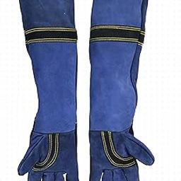 HANMECH Leather Gloves - Multi-Purpose Protection for Snake Bite, Welding, Dog Bite, Gardening, Sharp Edges, Honey Bee, and Heat Resistance Size - 24 Inches-15