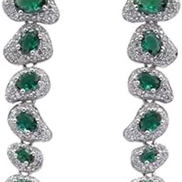 Rihi by P.C.Chandra Jewellers Sterling Silver green stone Sleek drop earrings for women and girls-46