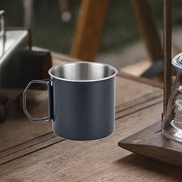 MERISHOPP Camping Cup Stainless Steel Camping Mug for Backpacking Touring Trips Hiking Black 350ml| Camping Cookware Set | Outdoor Utensil Set-image-52