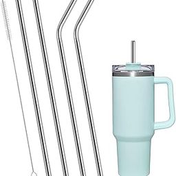 RAJMAAN 12-Inch Reusable Stainless Steel Straws (Set of 5) – 2 Bent + 2 Straight Metal Straws with Cleaning Brush – BPA-Free, Dishwasher Safe, Thick Long Straws for Tumblers, Smoothies, Yeti, Stanley-image-64