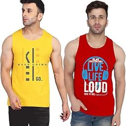 Loud Red/Keep Black Printed Combo Cotton Gym Vest Pack-image-86