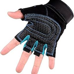 NIRVA WITH DEVICE OF WOMEN PICTURE Polyester Full Palm Protection & Non-Slip Grip, Gym Exercise and Fitness, Weightlifting Gloves with Wrist Support (Blue)-0