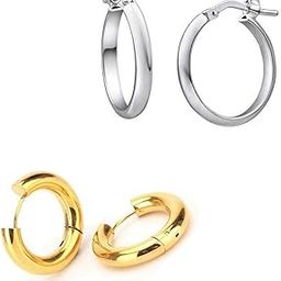 2 Pair Silver Gold 316L Stainless Steel Studs Earring Bali Earrings for Men and Boys | Fashion Non Piercing Earrings for Men-image-120